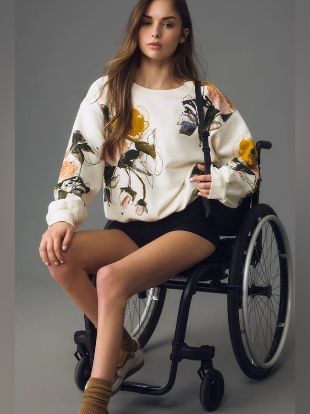 Pilcro - Anthropologie The Niki Bubble Cream Floral Sweatshirt Women's Size L - Picture 16 of 16